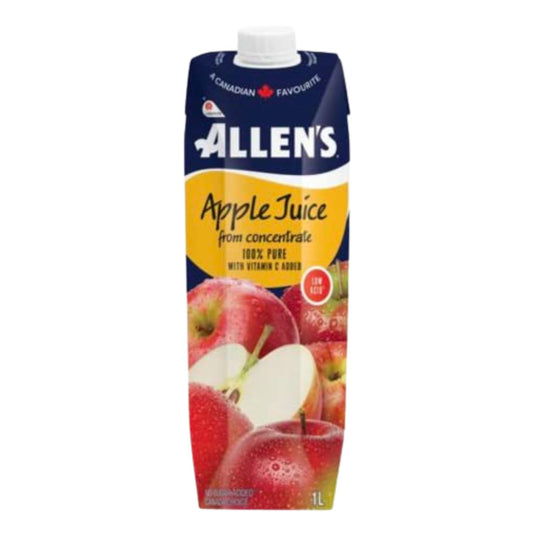 Allens Pure Apple Juice Low Acid 1L/33.8fl.oz (Shipped from Canada)