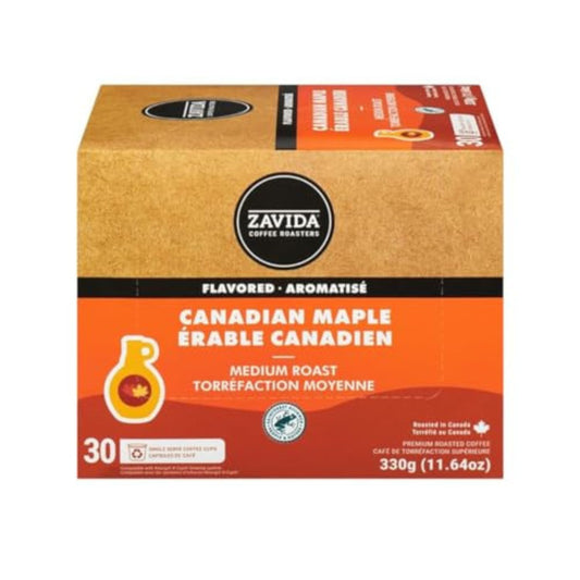 Zavida Single Serve Coffee Cups Canadian Maple Medium Roast, 30 Count, 330g/11.64oz (Shipped from Canada)