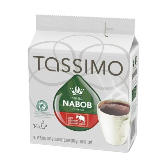 Tassimo Nabob 100% Colombian Coffee Single Serve T-Discs, 14 T-Discs, 110g/3.8oz (Shipped from Canada)