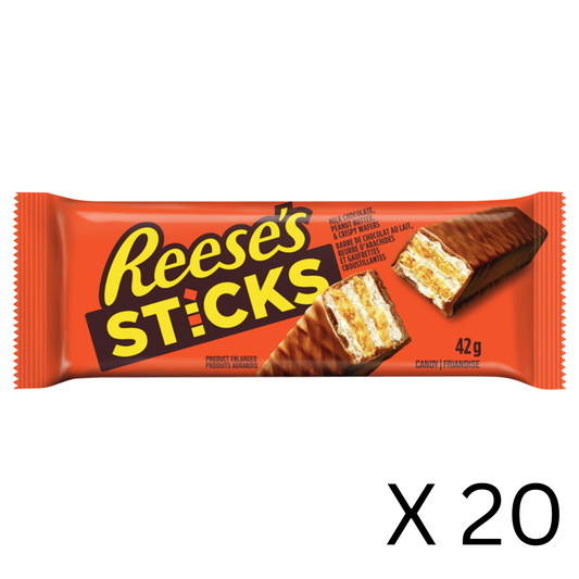 Reese's Sticks Chocolate Peanut Butter Candy 20 X 42g, 840g/29.6oz (Shipped from Canada)