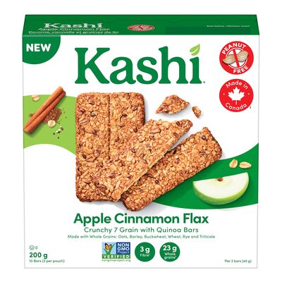 Kashi 7 Grain Apple Cinnamon Flax with Quinoa Bars, 200g/7oz (Shipped from Canada)