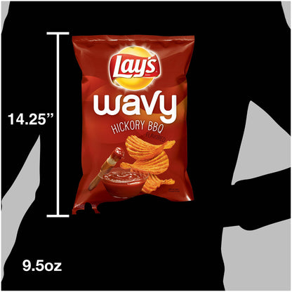Lays Wavy Hickory BBQ Potato Chip Family Bag Front Cover
