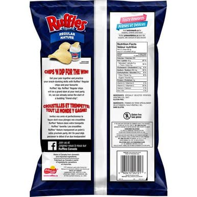 Ruffles Regular Potato Chips  back cover