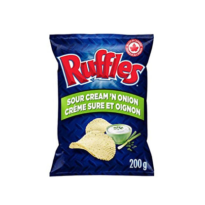 Ruffles Sour Cream and Onion Potato Chips 200g/7oz (Shipped from Canada)