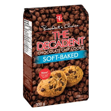 President's Choice Chocolate Chip Cookies The Decadent Soft Baked 300g/10.5oz (Shipped from Canada)