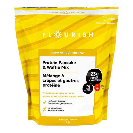 Flourish Buttermilk Protein Pancake & Waffle Mix Non GMO 1 kg/35.2oz (Shipped from Canada)