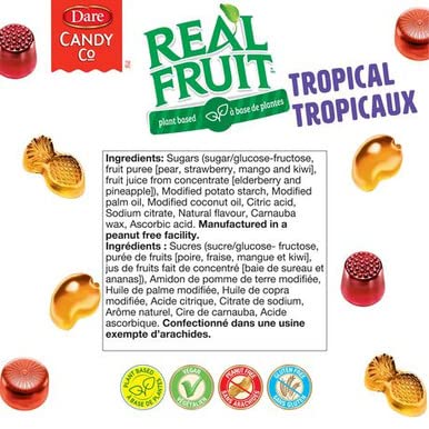 Dare RealFruit Gummies Tropical Flavor 350g/12.34oz (Shipped from Canada)