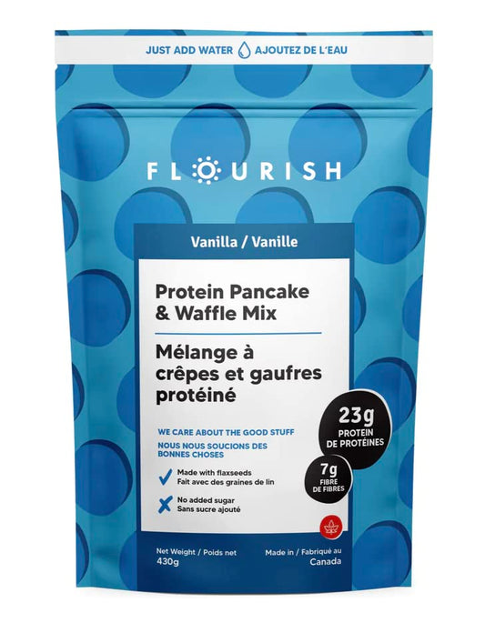 Flourish Vanilla Whey Protein Pancake Mix 430g/15.1oz (Shipped from Canada)
