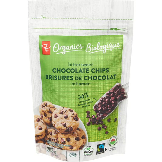 Organic Presidents Choice Bittersweet Chocolate Chips, 205g/7.2oz (Shipped from Canada)