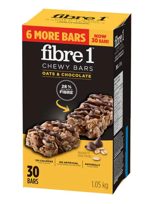 Fibre 1 Chewy Bars Oats & Chocolate 1kg/35.2oz (Shipped from Canada)