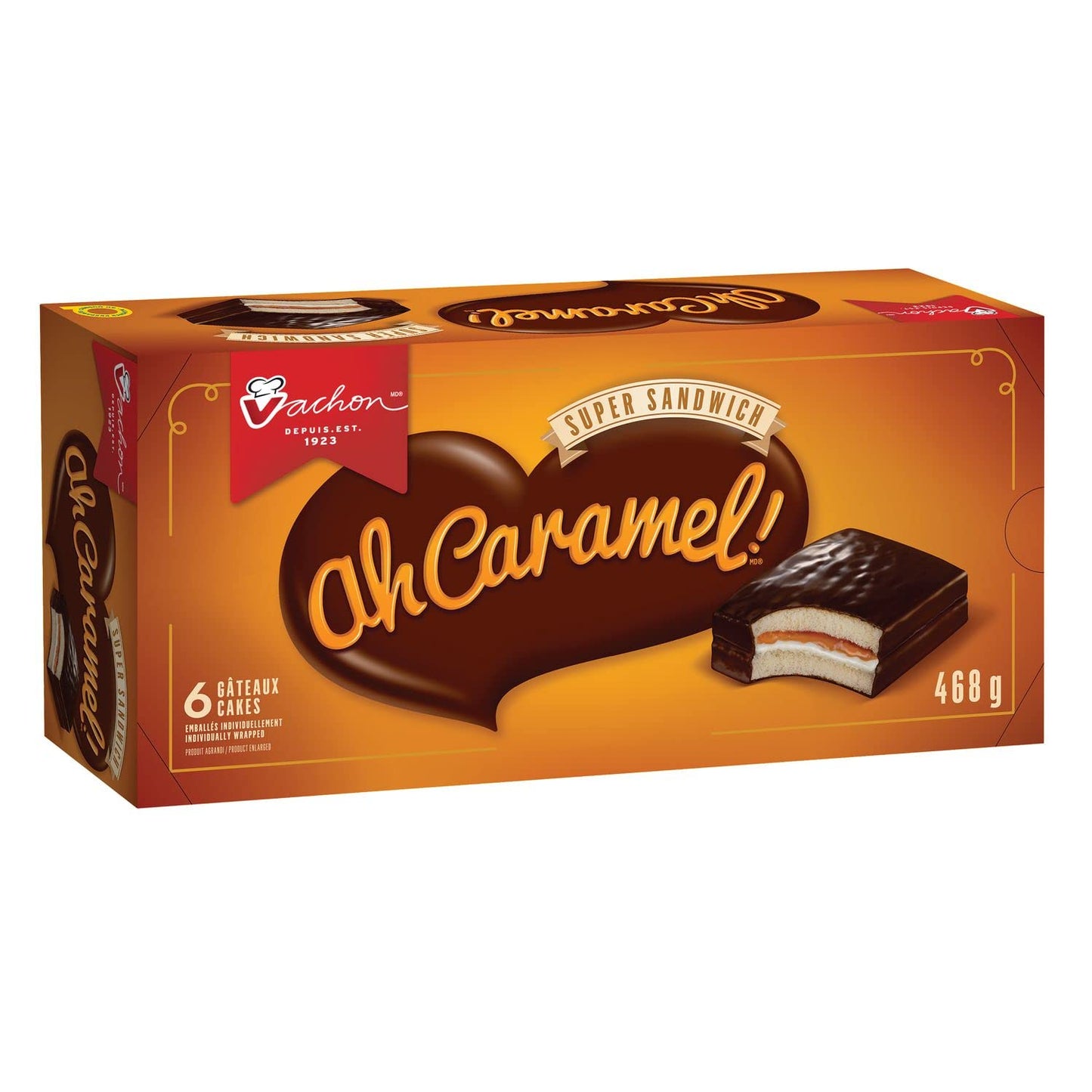 Vachon Ah Caramel SUPER SIZE Snack Cakes 468g/16.5oz (Shipped from Canada)