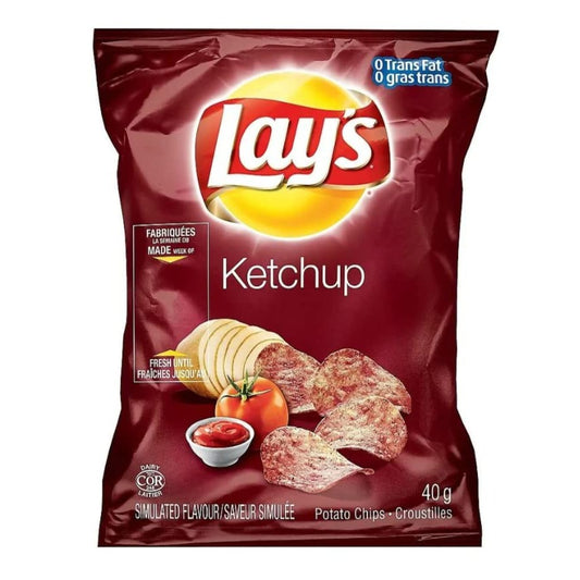 Lays Ketchup Potato Chips Snack Bag pack of 1