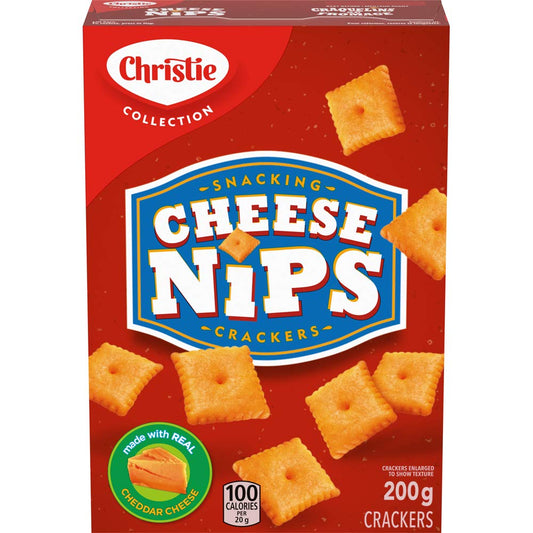 Christie Cheese Nips Cheddar Baked Snack Crackers 200g/7.05oz (Shipped from Canada)