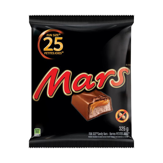 Mars Bar, Caramel Filled Chocolate Candy Bars, Fun Size, Peanut-Free, 325g/11.4oz (Shipped from Canada)