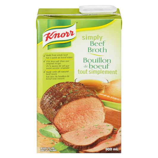 Knorr Simply Beef Broth 900mL/30.4fl.oz (Shipped from Canada)