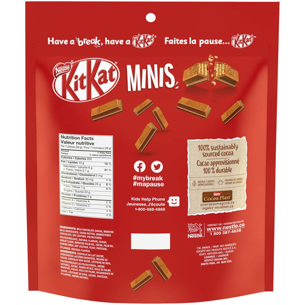 Kit Kat Minis Chocolate Wafer Bar PANTRY SIZE, 800g/28oz (Shipped from Canada)