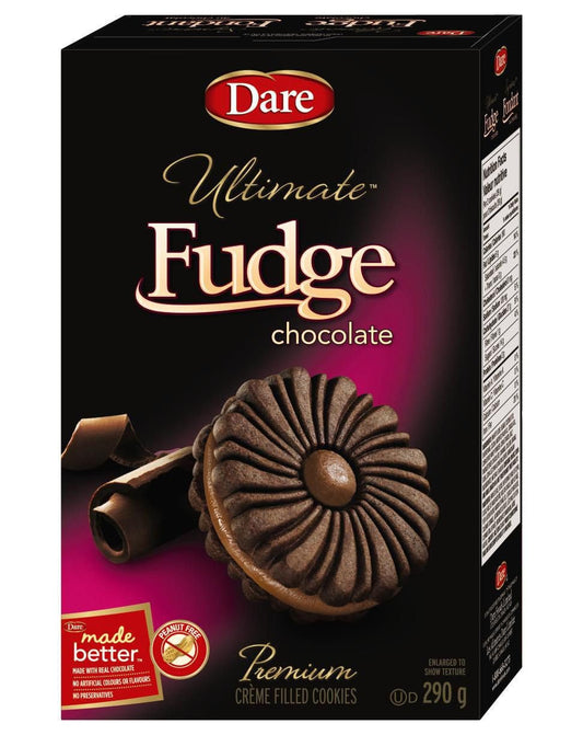 Dare Ultimate Fudge Chocolate Creme Sandwich Cookies 290g/10.2oz (Shipped from Canada)