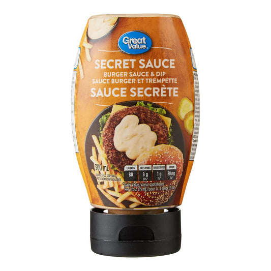 Great Value Secret Burger Sauce & Dip 300ml/10.14oz, bottle (Shipped from Canada)