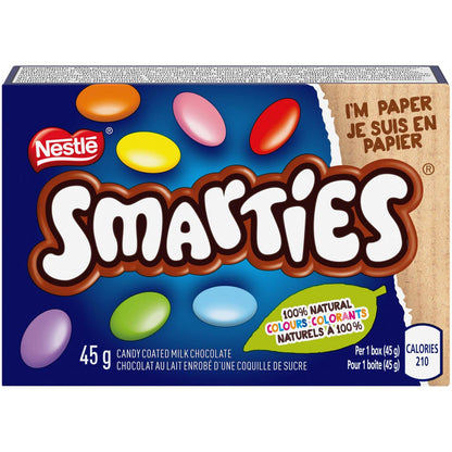 Nestle Smarties Chocolate Coated Milk Chocolate Multipack 4 X 45g, 180g/6.34oz (Shipped from Canada)
