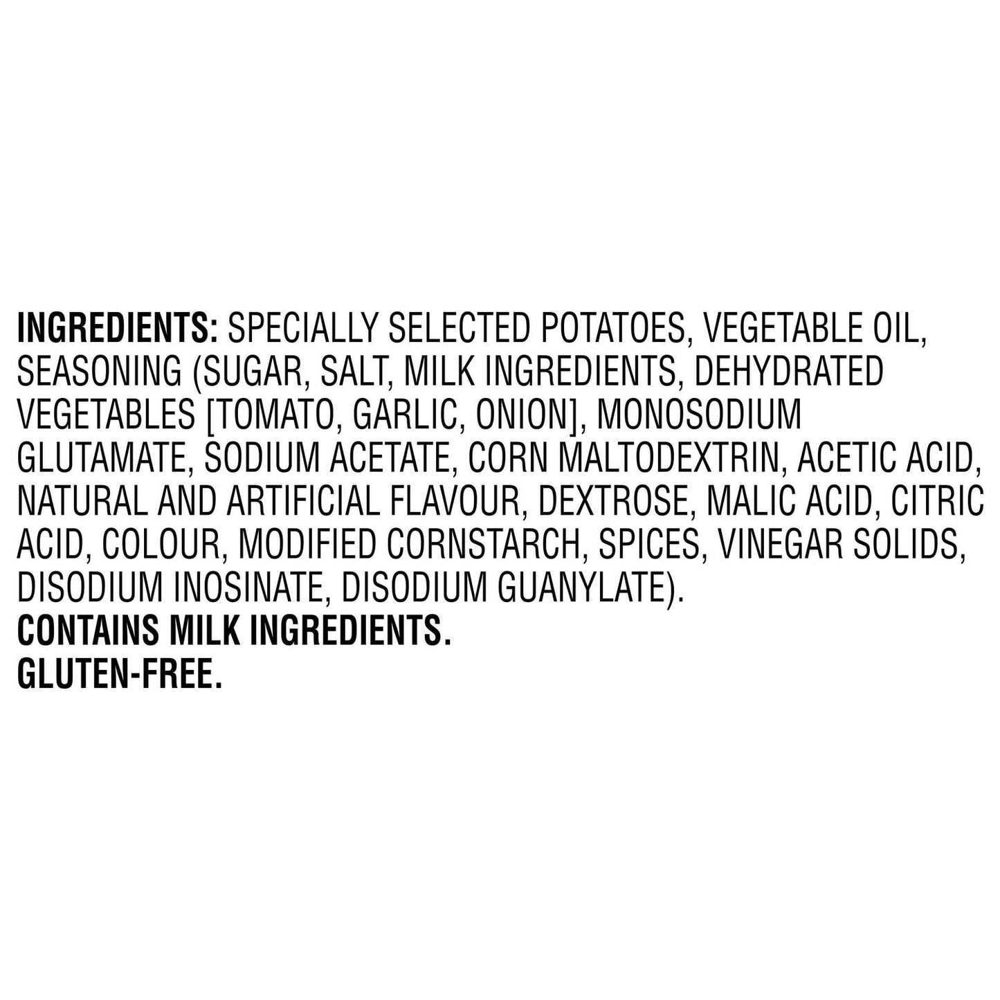 Lays Ketchup Potato Chips Snack Bag Ingredients