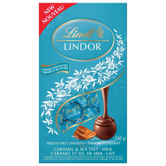 Lindor Milk Caramel Sea Salt Chocolate Truffles, 150g/5.2oz (Shipped from Canada)