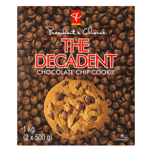 President's Choice The Decadent Chocolate Chip Cookies Bulk Pack, 1kg/35.3oz (Shipped from Canada)