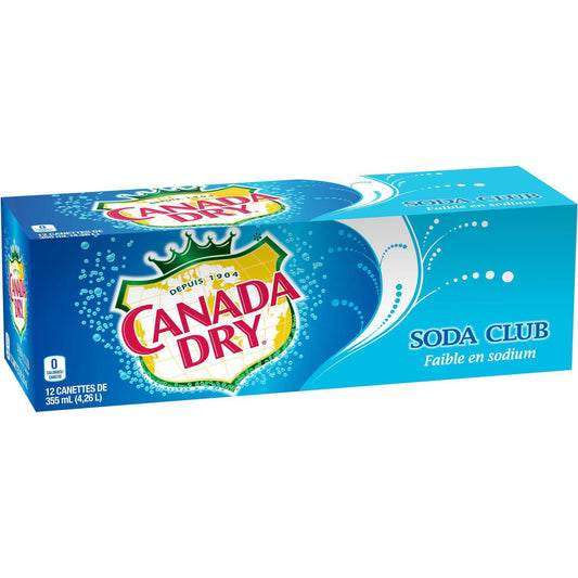 Canada Dry Club Soda Cans 355ml/12.00oz (Shipped from Canada)