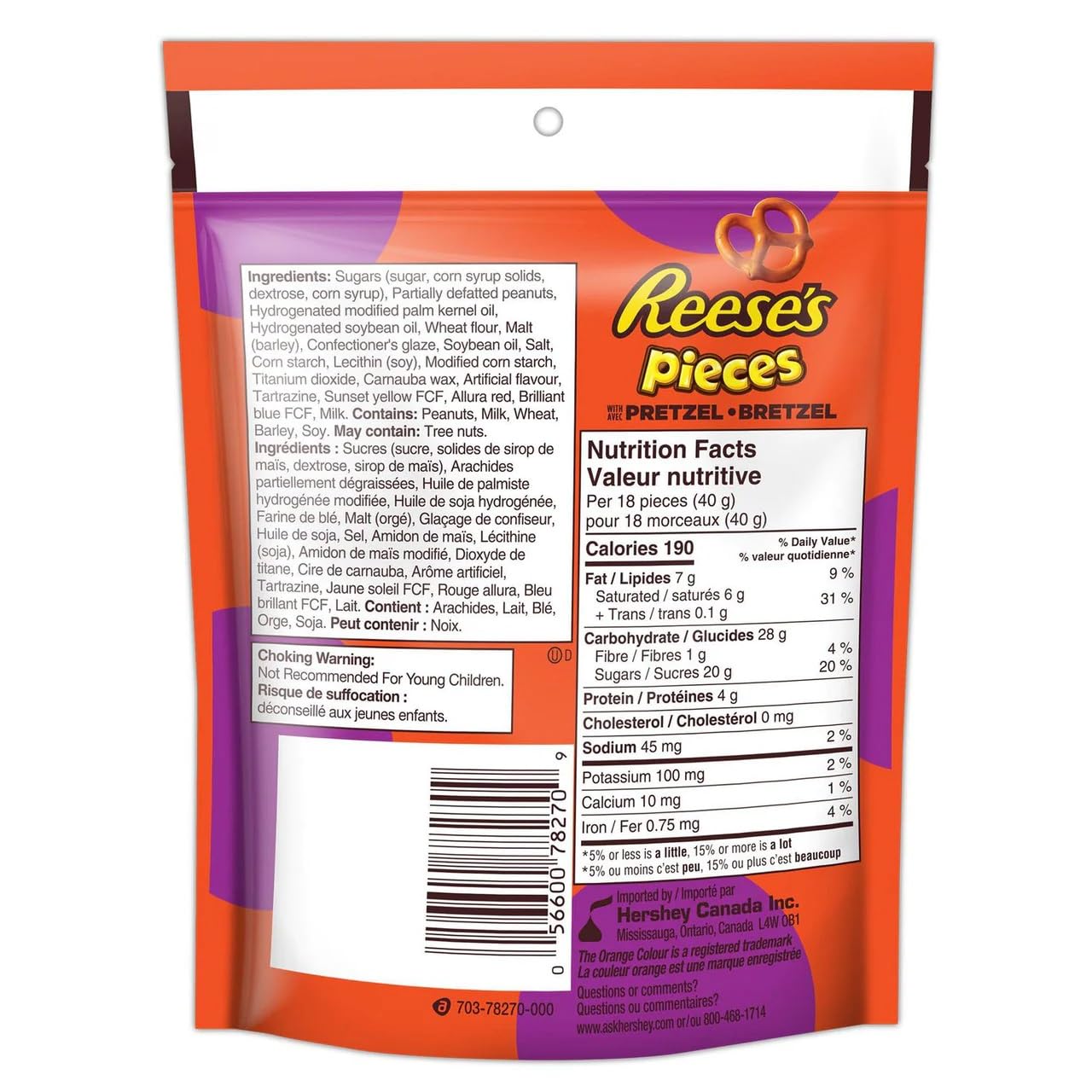 Reeses Pieces with Pretzel Candy 170g/6oz (Shipped from Canada)