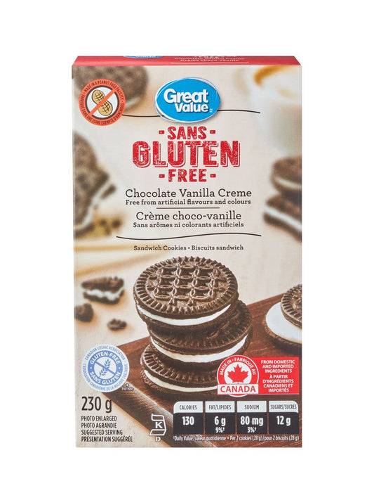 Great Value Gluten Free Chocolate Vanilla Creme Cookies