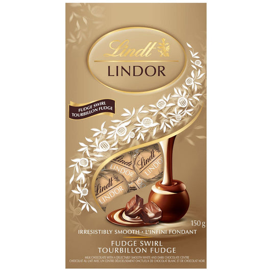 Lindor Fudge Swirl Chocolate Truffles, 150g/5.2oz (Shipped from Canada)