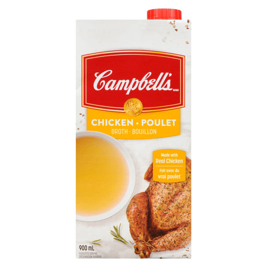 Campbells Chicken Broth, 900mL/30.4fl.oz (Shipped from Canada)