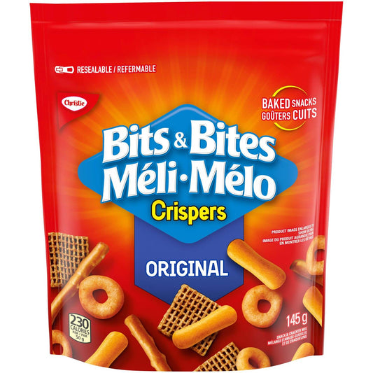 Crispers Bits & Bites Original Cracker Mix 145g/5.1oz (Shipped from Canada)