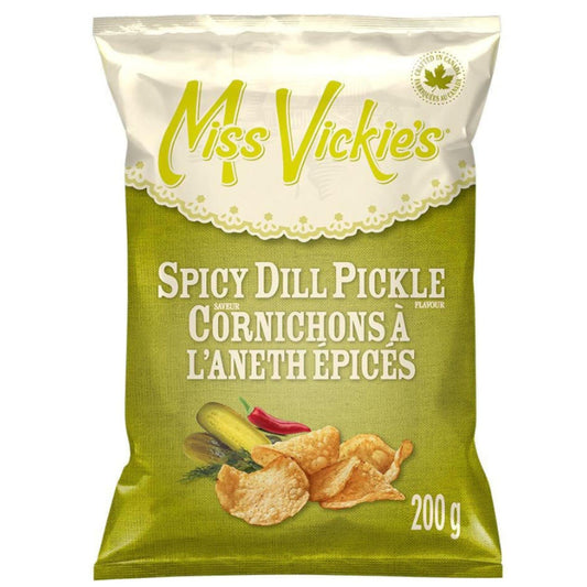 Miss Vickie’s Spicy Dill Pickle Kettle Cooked Potato Chips 200g/7oz (Shipped from Canada)