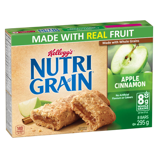 Kellogg's Nutri Grain Cereal Bars Apple Cinnamon 295g/10.4oz (Shipped from Canada)