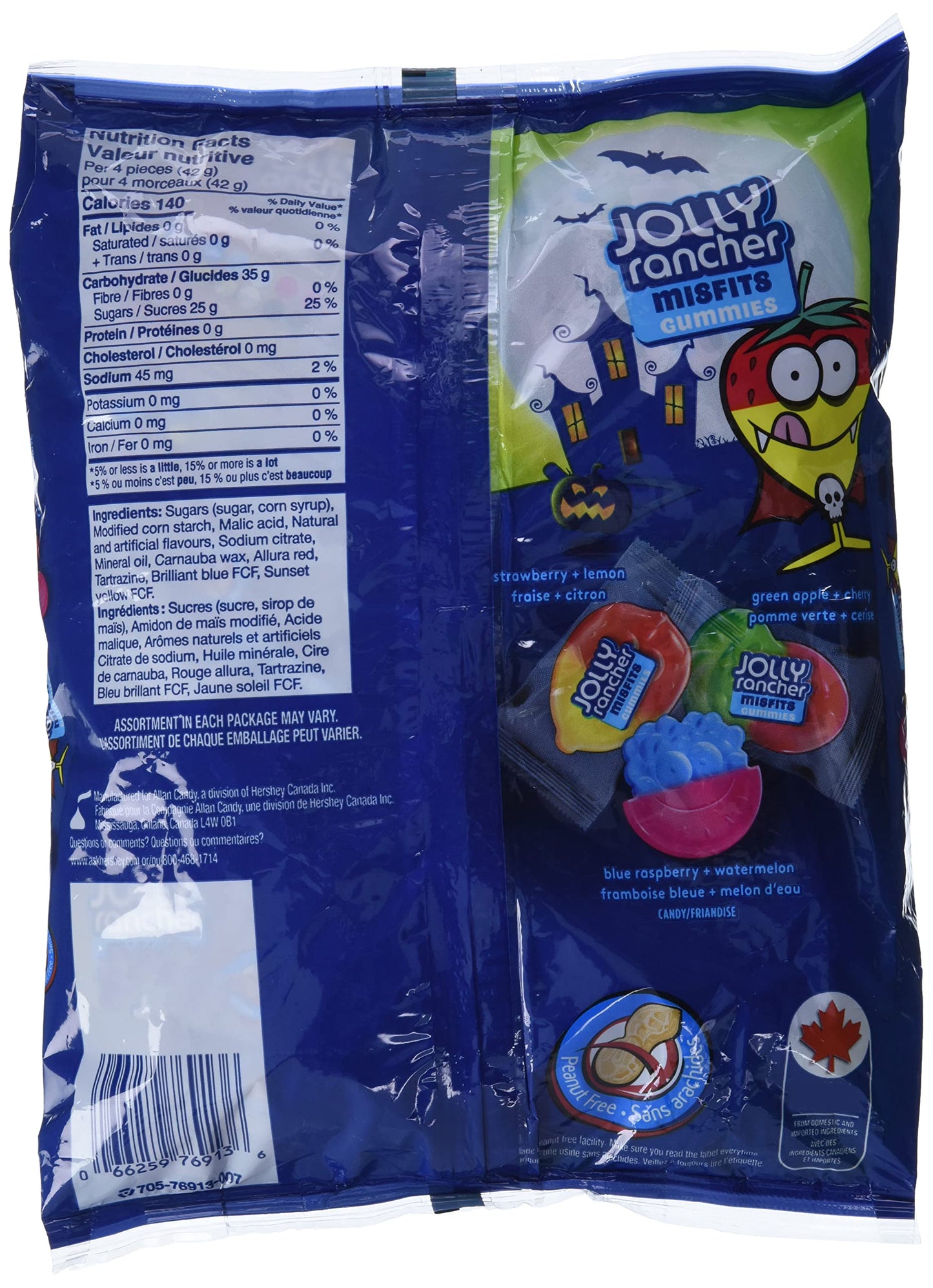 JOLLY RANCHER Misfit Jumbo Gummies Halloween Candy for Trick or Treat, Good for Kids Candy 472g/16.64oz (Shipped from Canada)
