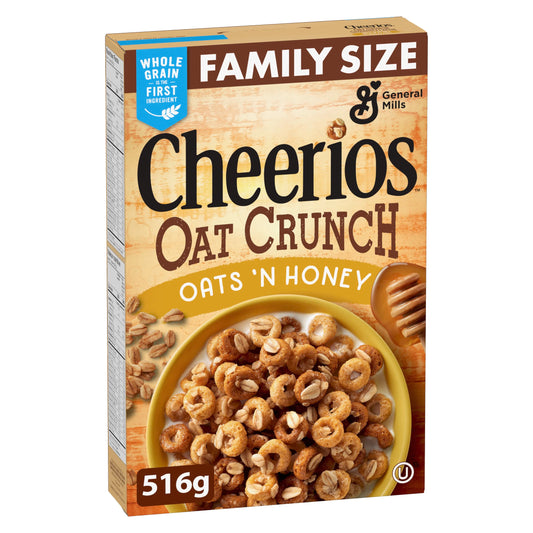Cheerios Oat Crunch Oats & Honey Cereal Family Size 516g/18.2oz (Shipped from Canada)