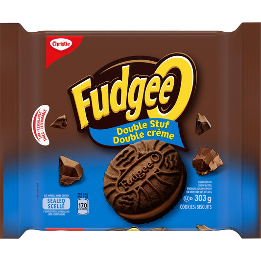 Christie Fudgeeo Double Stuf Sandwich Cookies, 303g/10.68oz (Shipped from Canada)