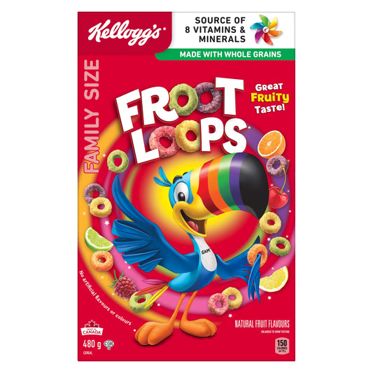 Kellogg's Froot Loops Cereal Family Size 580g/20.5oz (Shipped from Canada)