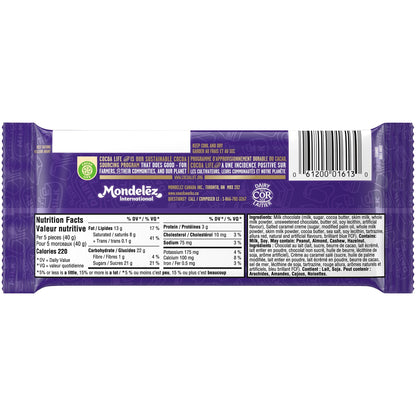Cadbury Dairy Milk Creamy Salted Caramel Chocolate Bar 95g/3oz (Shipped from Canada)