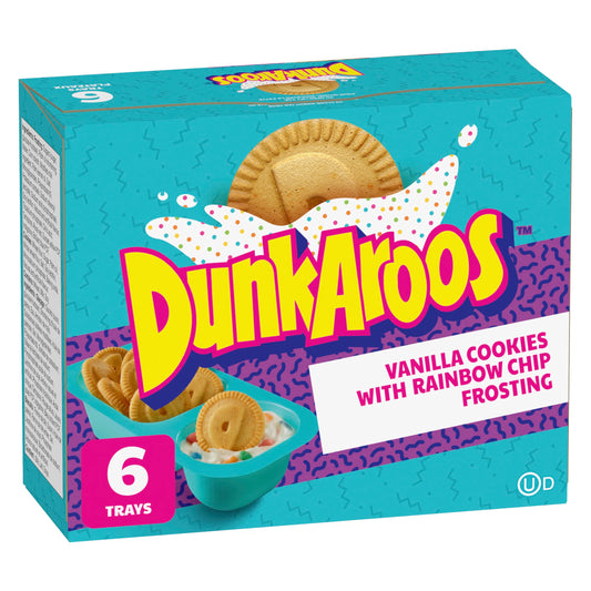 Betty Crocker Dunk Aroos Vanilla Cookies with Rainbow Sprinkle Frosting 6x28g/1oz (Shipped from Canada)