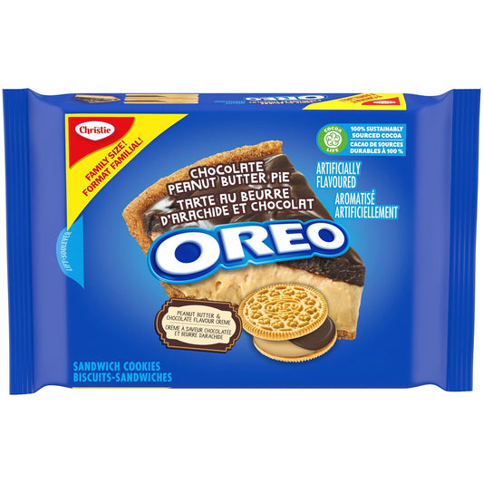 Oreo Chocolate Peanut Butter Pie Sandwich Cookies, Family Size, 482g/17oz (Shipped from Canada)