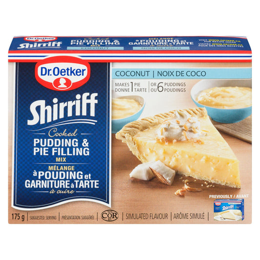 Dr. Oetker Shirriff Coconut Pudding and Pie Filling 175g/6.1oz (Shipped from Canada)