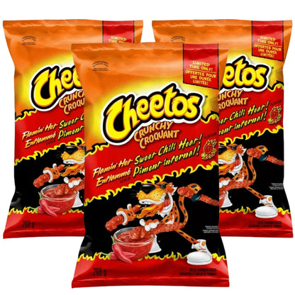 Cheetos Crunchy Flamin' Hot Sweet Chili Heat! Cheese Flavoured Snacks, 268g/9.5oz (Shipped from Canada)