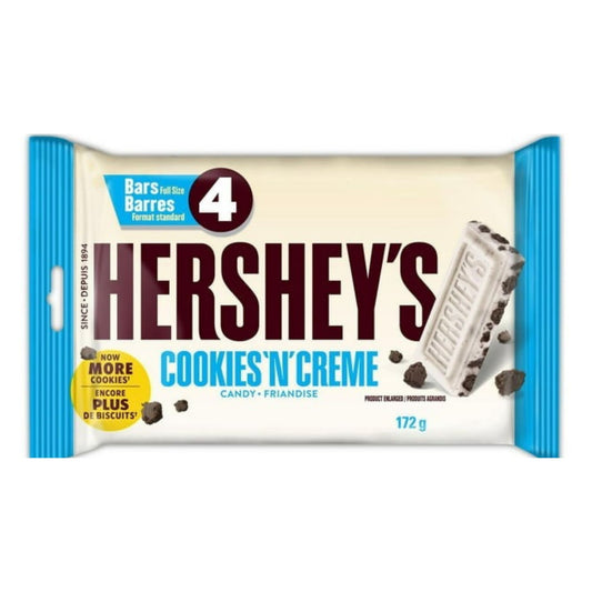 Hershey Cookies 'N' Crème Full Size Candy Bars, 4 x 43g/1.5 oz (Includes Ice Pack) Shipped from Canada