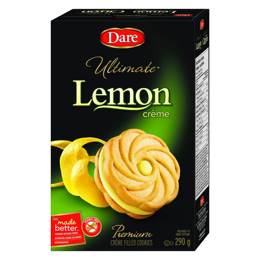 Dare Ultimate Lemon Creme Sandwich Cookies 290g/10.2oz (Shipped from Canada)