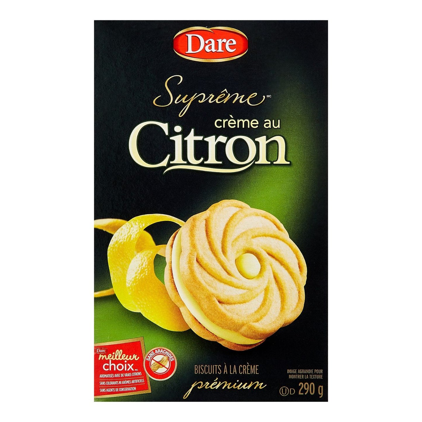 Dare Ultimate Lemon Creme Sandwich Cookies 290g/10.2oz (Shipped from Canada)