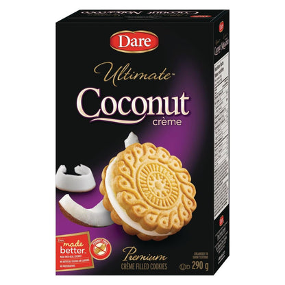 Dare Ultimate Coconut Creme Sandwich Cookies 290g/10.2oz (Shipped from Canada)