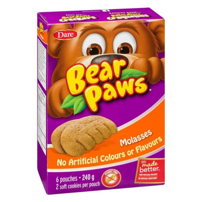 Dare Bear Paws Molasses Soft Cookies, 240g/9.52oz (Shipped from Canada)