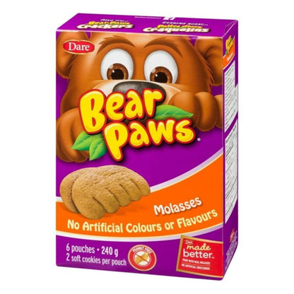 Dare Bear Paws Molasses Soft Cookies, 240g/9.52oz (Shipped from Canada)