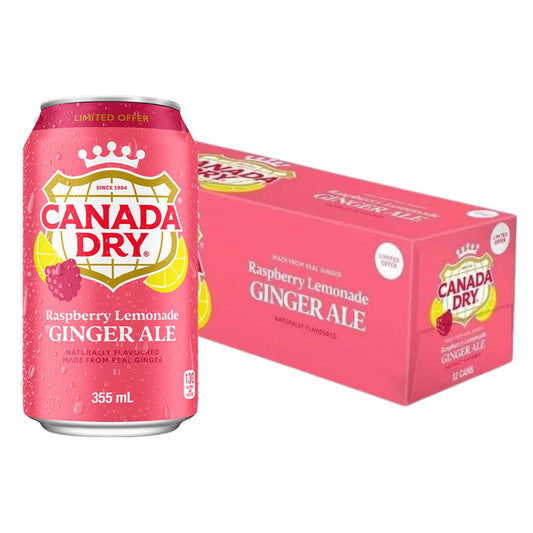 Canada Dry Raspberry Lemonade Ginger Ale, Original, 12 Cans x 355ml/12 fl. oz (Shipped from Canada)